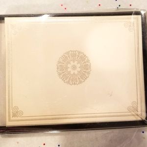Set of 10 Hallmark notecards. NIB Cream/Silver